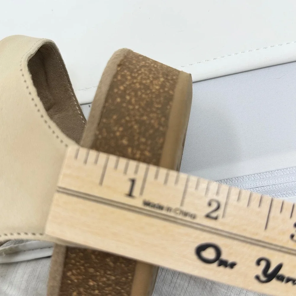 Aetrex Womens 8 Jillian Cream Leather Braided Strap Orthotic Sandals Grandmacore